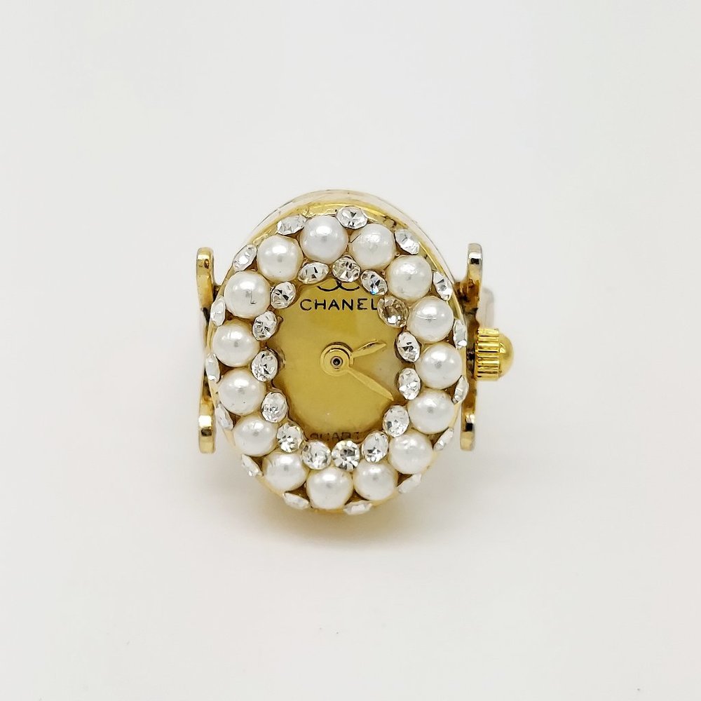 Vintage Chanel swarovski ring Watch by migi (Unsigned) works